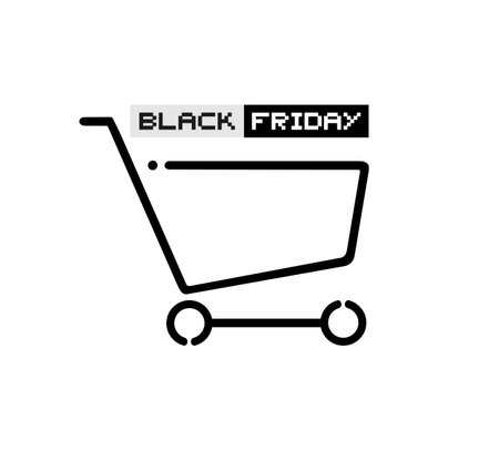 black friday shopping cart symbolのイラスト素材
