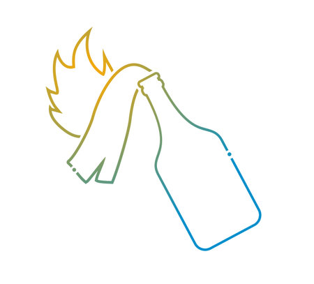 molotov cocktail flat iconのイラスト素材