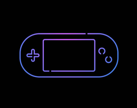 portable video console flat illustrationのイラスト素材