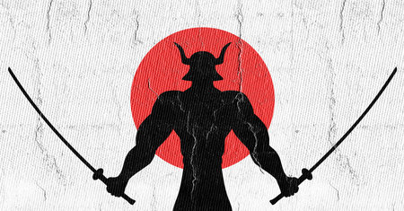 Asian warrior illustrationの写真素材