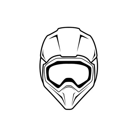 motocross helmet illustrationのイラスト素材