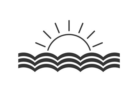 Design of sun in ocean iconのイラスト素材