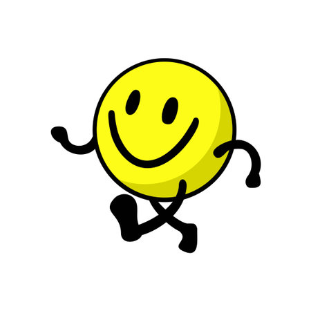 Design of smily face walkingのイラスト素材