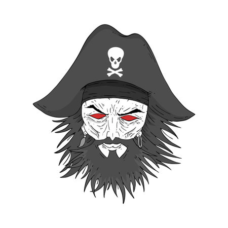 Rude pirate faceのイラスト素材