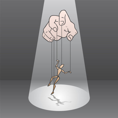hand controlling puppetのイラスト素材