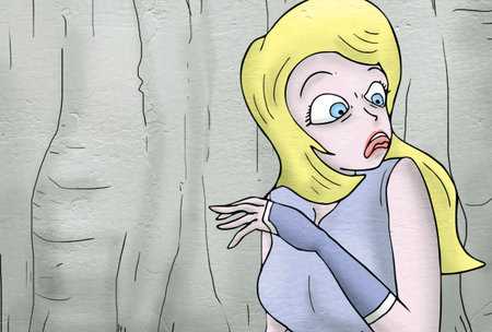 Imaginative cartoon characters drawing by handの写真素材