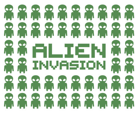 Alien invasion illustrationのイラスト素材