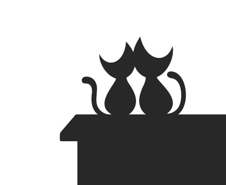 cats in love illustrationのイラスト素材