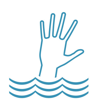 hand drowning in waterのイラスト素材