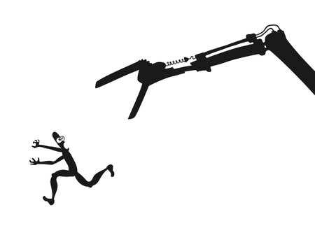 running away of danger machineのイラスト素材