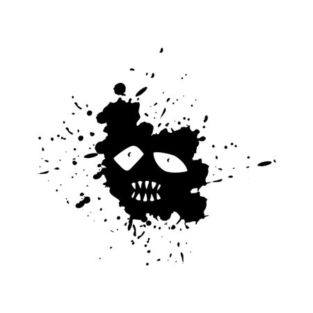 Imaginative face on ink stainのイラスト素材