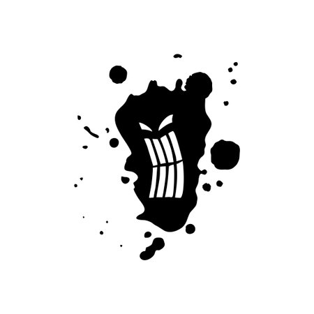 Imaginative monster face on ink stainのイラスト素材