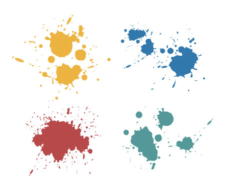 set of color ink stainsのイラスト素材