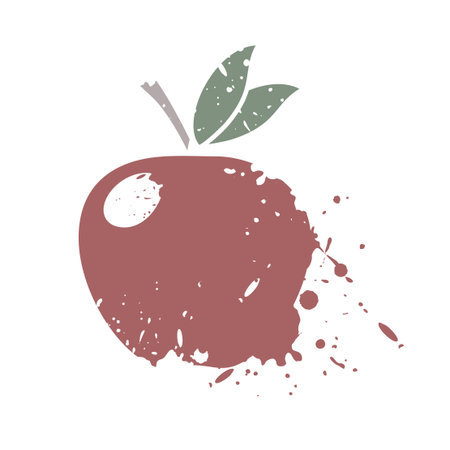 art ink apple drawのイラスト素材