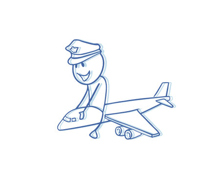 traveling in airplane illustrationのイラスト素材