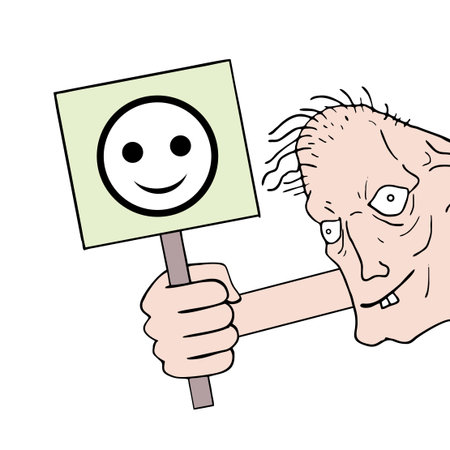 Funny face and banner with smile faceのイラスト素材