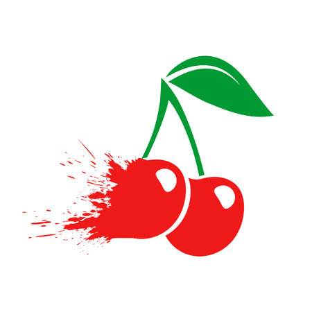 artistic cherry drawのイラスト素材