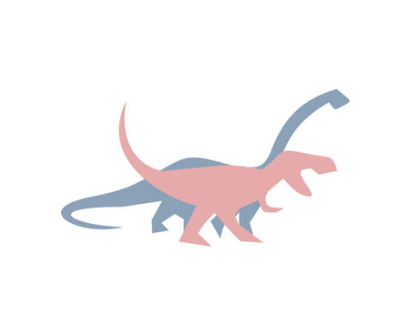 diplodocus and t-rex illustrationのイラスト素材