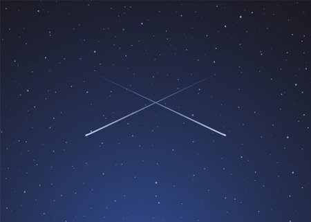two shooting stars crossedのイラスト素材