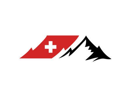 switzerland mountain symbolのイラスト素材