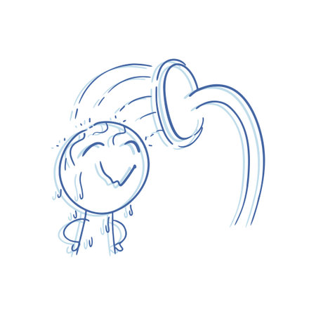 washing time sceneのイラスト素材