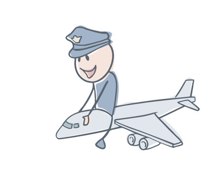 traveling in airplane illustrationのイラスト素材