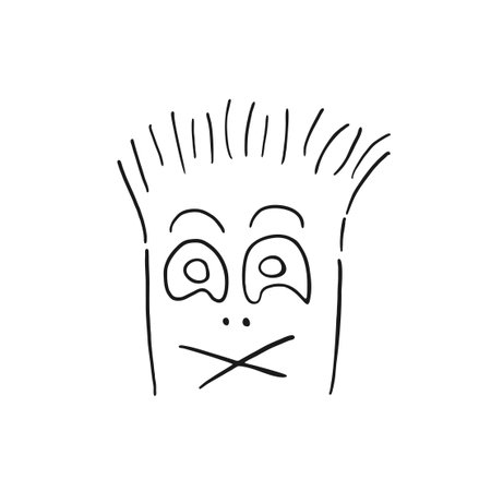 No talking faceのイラスト素材