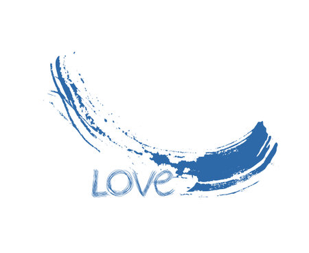 Creative design of ink stain and love messageのイラスト素材