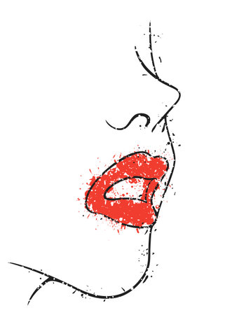 Design of attractive woman mouthのイラスト素材