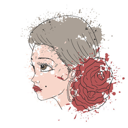Design of pretty flamenco woman illustrationのイラスト素材