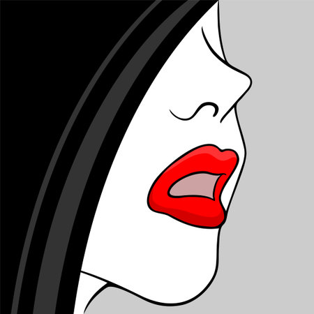 Design of attractive woman mouthのイラスト素材