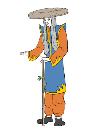 Design of traditional aisan manのイラスト素材