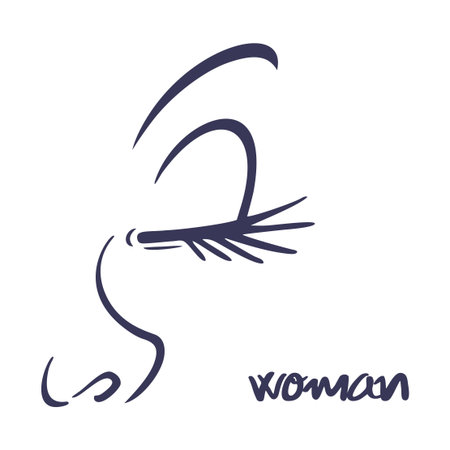 Design of woman face drawingのイラスト素材