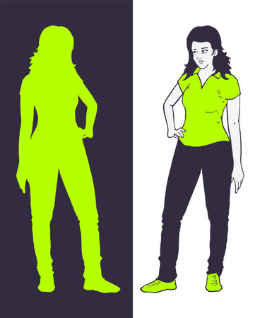 Creative design of woman in fashion poseのイラスト素材