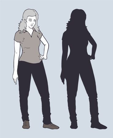 Creative design of woman in fashion poseのイラスト素材