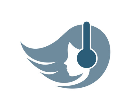 Design of woman with headphones iconのイラスト素材