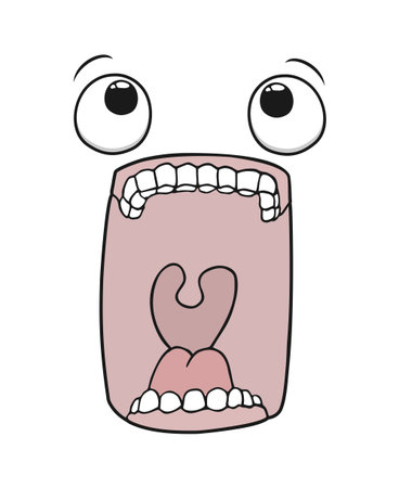 Design of crazy face illustrationのイラスト素材