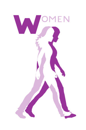 Creative design of woman walking illustrationのイラスト素材