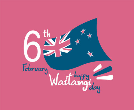 waitangi happy day message celebrationのイラスト素材
