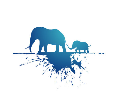 Creative design of big elephant illustrationのイラスト素材