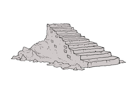 Design of broken old stairsのイラスト素材