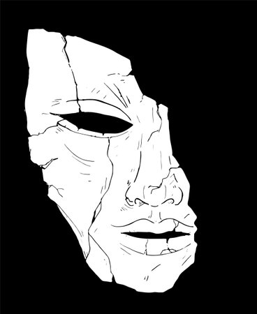 Creative design of broken head illustrationのイラスト素材