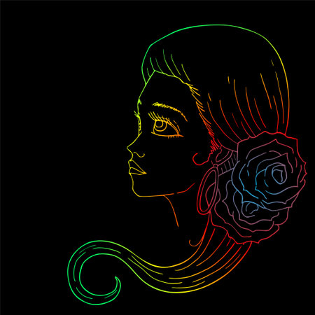 Design of pretty flamenco woman illustrationのイラスト素材