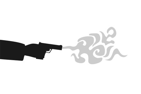 Design of shooting gun illustrationのイラスト素材