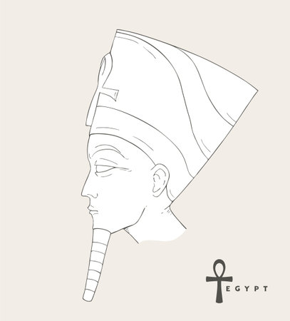 Elegant egyptian head illustration designのイラスト素材