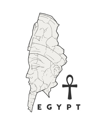 egyptian statue head drawingのイラスト素材