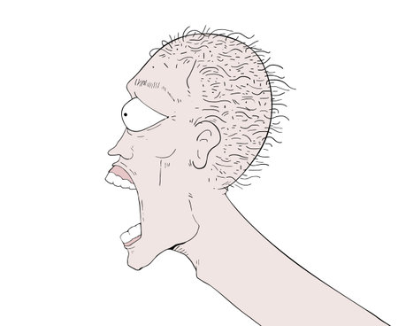 Design of crazy expression illustrationのイラスト素材