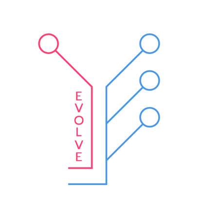 Evolve tech line illustrationのイラスト素材