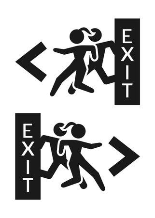 Emergency exit door indicationのイラスト素材