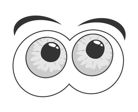 Design of cartoon eyes lookingのイラスト素材